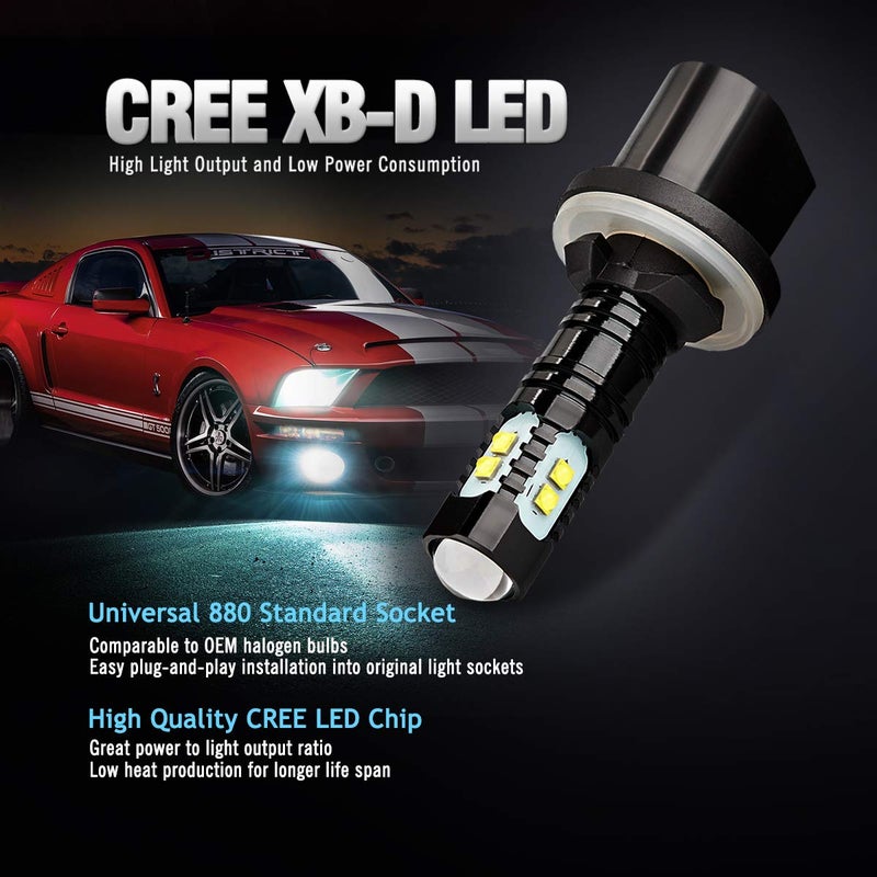 Antline مصابيح ضباب LED فائقة السطوع 50 واط 880 890 892 893 899 باللون الأبيض الزينون للاستخدام في مصابيح DRL أو الضباب (عبوات من 2) - Image 4